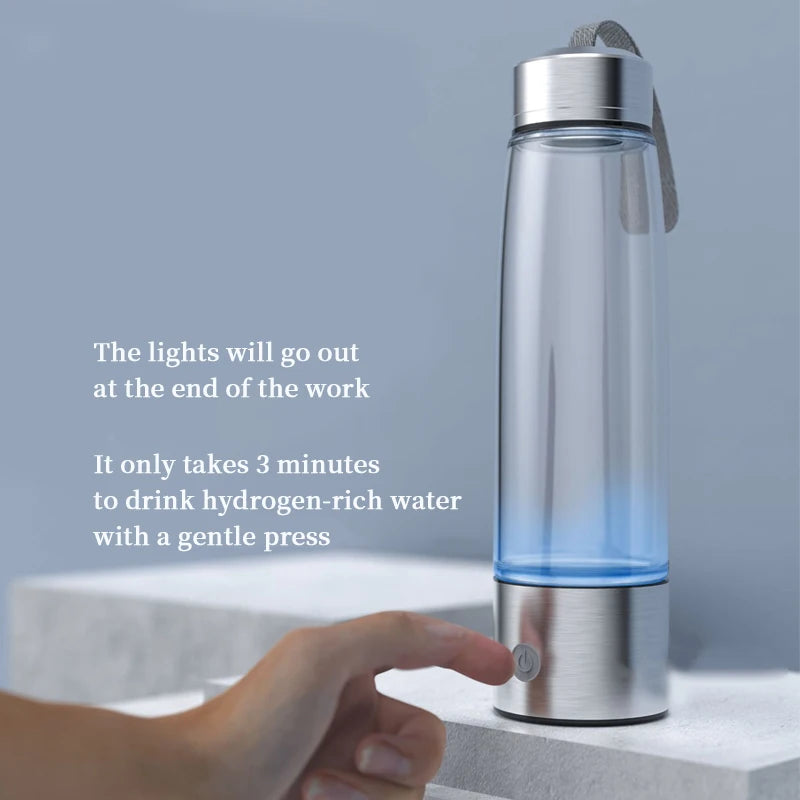 460Ml Hydrogen-Rich Water Cup Hydrogen Rich Water Generator Bottle Titanium Quality Filter Portable Healthcare Water Bottle