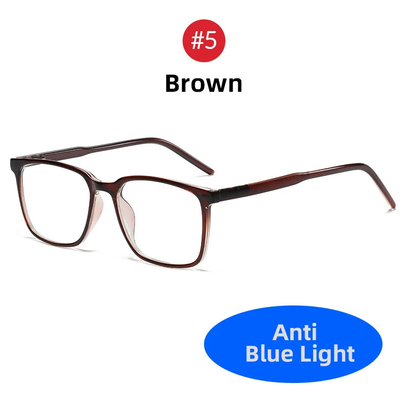 2026 Square Blue Light Blocking Glasses Men TR90 Light Frame anti Blue Ray Eyeglasses Women Classic Computer Eyewear