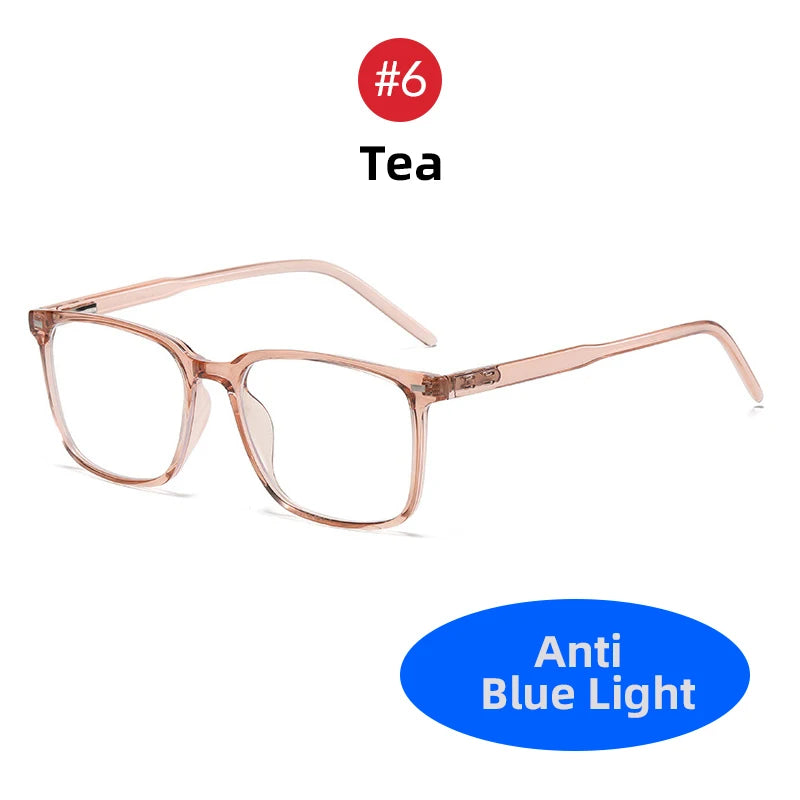 2026 Square Blue Light Blocking Glasses Men TR90 Light Frame anti Blue Ray Eyeglasses Women Classic Computer Eyewear