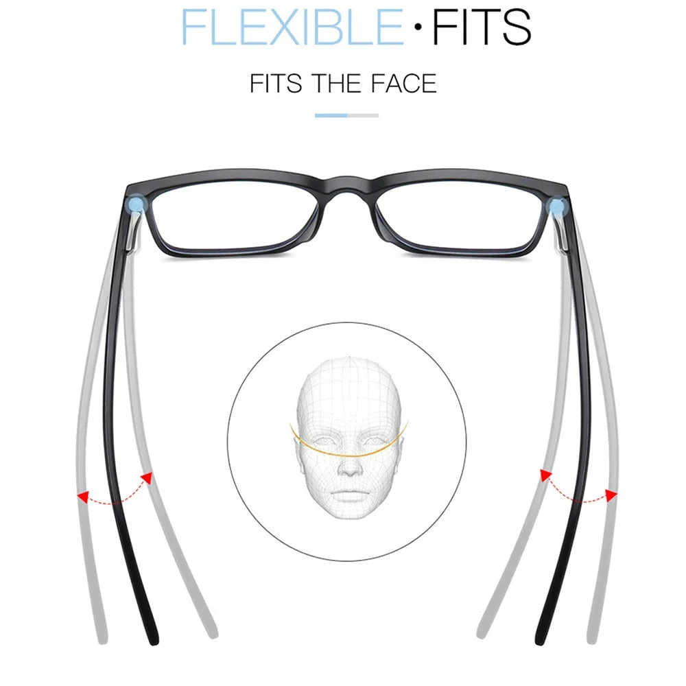 2026 Square Blue Light Blocking Glasses Men TR90 Light Frame anti Blue Ray Eyeglasses Women Classic Computer Eyewear