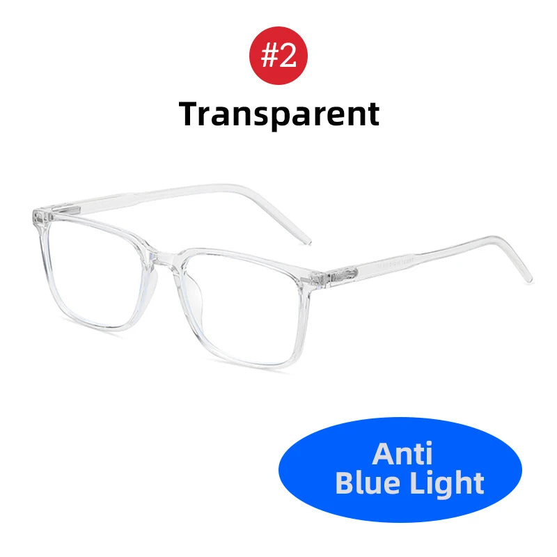 2026 Square Blue Light Blocking Glasses Men TR90 Light Frame anti Blue Ray Eyeglasses Women Classic Computer Eyewear