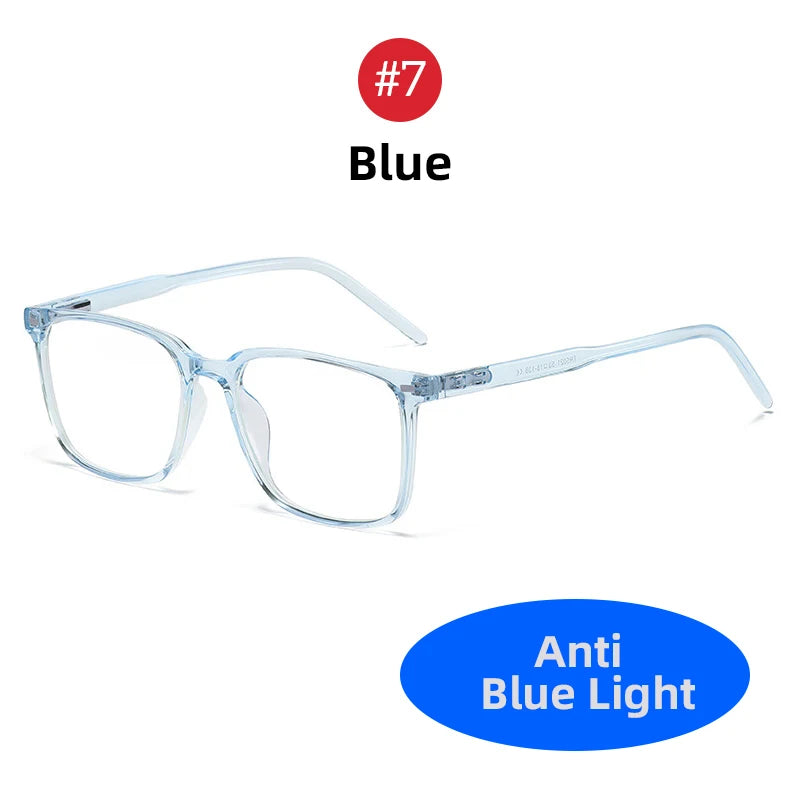 2026 Square Blue Light Blocking Glasses Men TR90 Light Frame anti Blue Ray Eyeglasses Women Classic Computer Eyewear