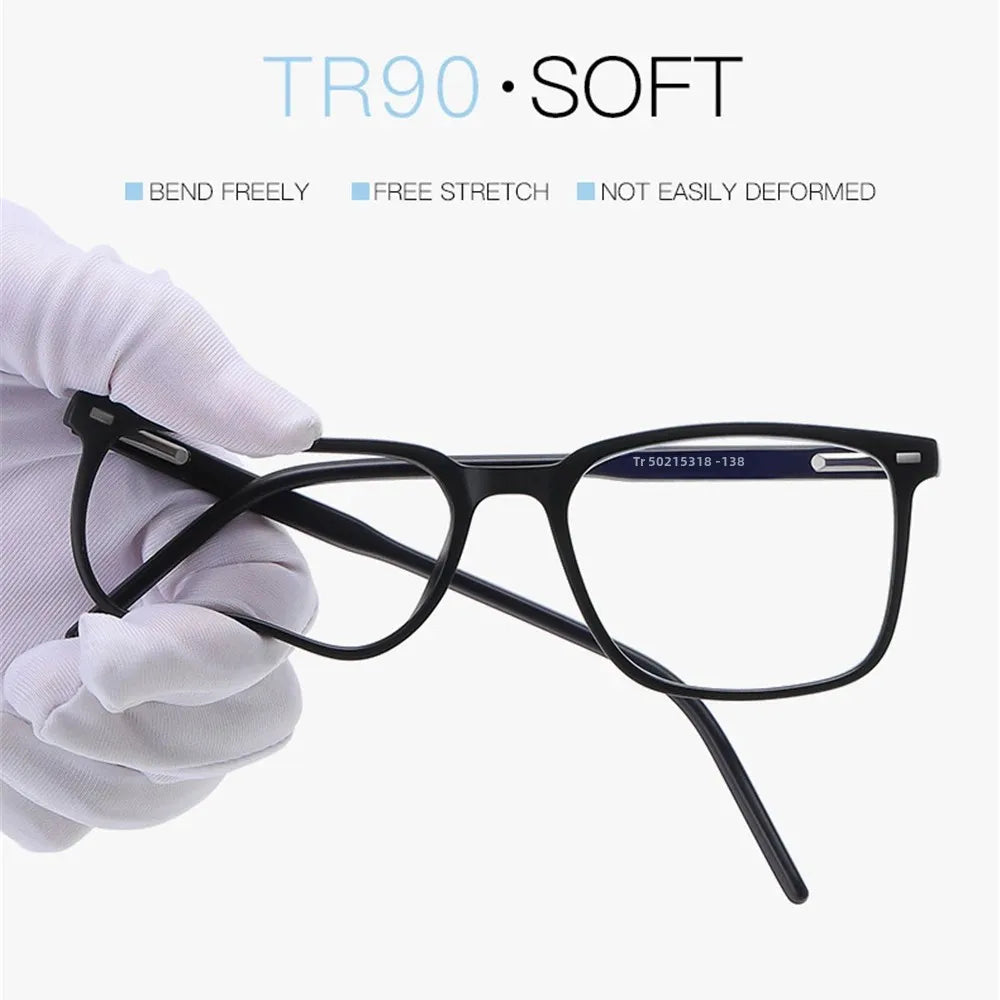 2026 Square Blue Light Blocking Glasses Men TR90 Light Frame anti Blue Ray Eyeglasses Women Classic Computer Eyewear